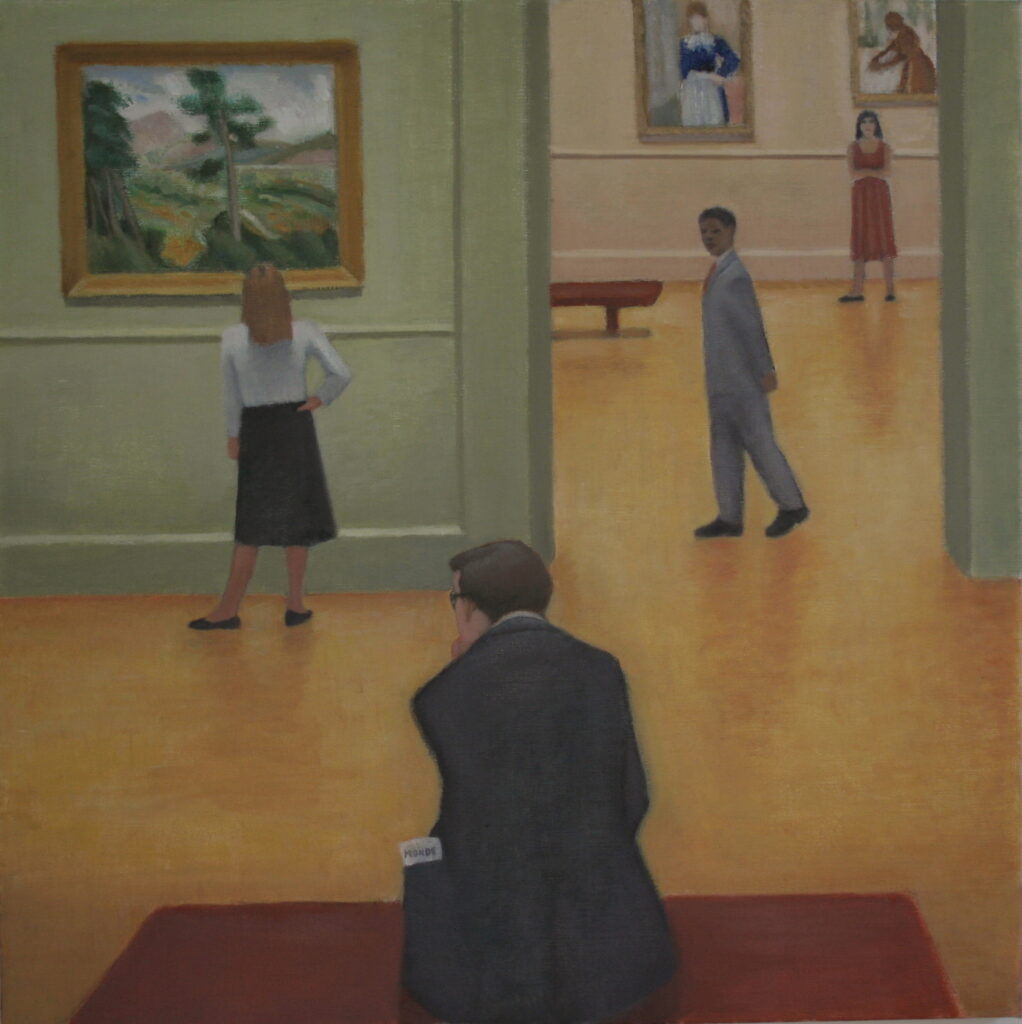 oil painting of gallery scene